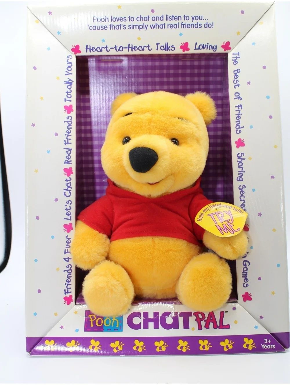 Vintage Disney 1999 Heart to Heart Talks W/ Pooh Chatpal Plush Doll Mattel 24362